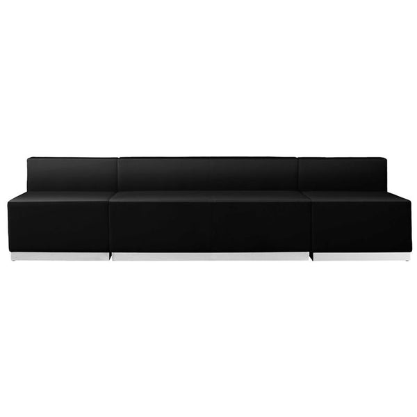 Flash Furniture HERCULES Alon Series Black Leather Reception Configuration, 3 Pieces - ZB-803-680-SET-BK-GG