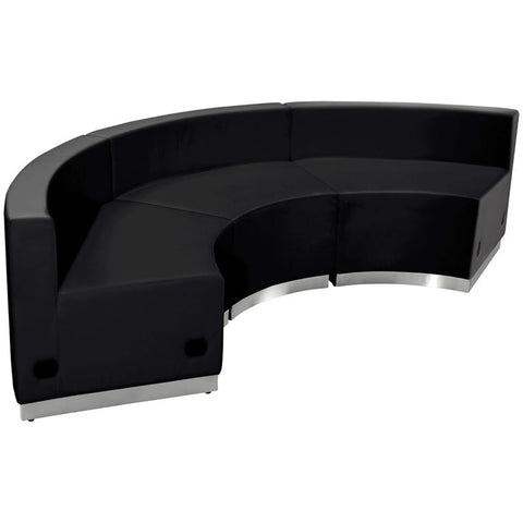 Flash Furniture HERCULES Alon Series Black Leather Reception Configuration, 3 Pieces - ZB-803-740-SET-BK-GG