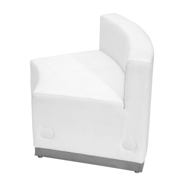 Flash Furniture HERCULES Alon Series Melrose White Leather Concave Chair with Brushed Stainless Steel Base - ZB-803-INSEAT-WH-GG