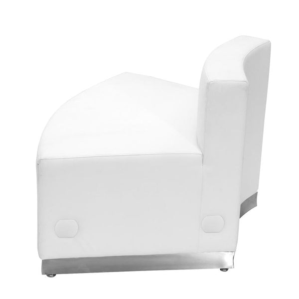 Flash Furniture HERCULES Alon Series Melrose White Leather Convex Chair with Brushed Stainless Steel Base - ZB-803-OUTSEAT-WH-GG