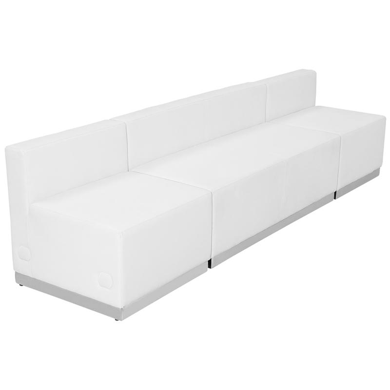 Flash Furniture HERCULES Alon Series Melrose White Leather Reception Configuration, 3 Pieces - ZB-803-680-SET-WH-GG