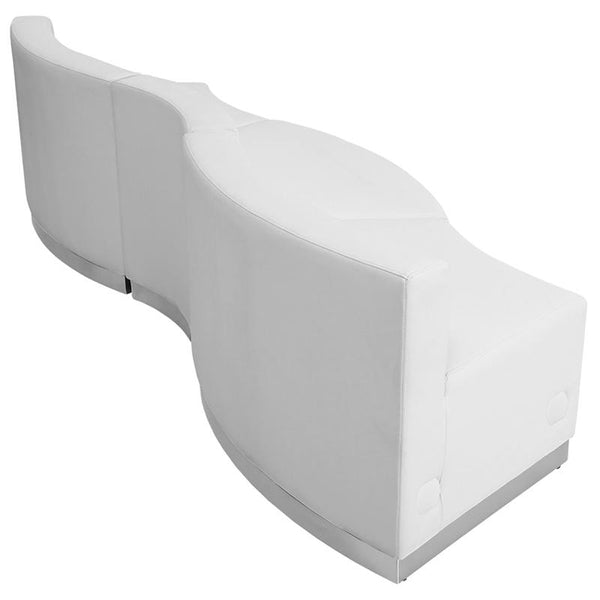 Flash Furniture HERCULES Alon Series Melrose White Leather Reception Configuration, 3 Pieces - ZB-803-720-SET-WH-GG