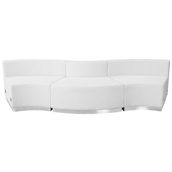 Flash Furniture HERCULES Alon Series Melrose White Leather Reception Configuration, 3 Pieces - ZB-803-720-SET-WH-GG