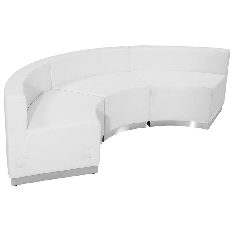 Flash Furniture HERCULES Alon Series Melrose White Leather Reception Configuration, 3 Pieces - ZB-803-740-SET-WH-GG