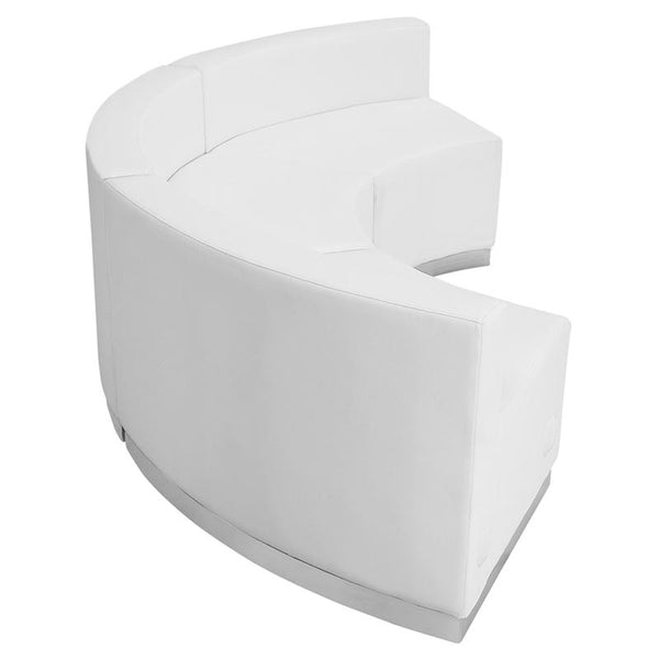 Flash Furniture HERCULES Alon Series Melrose White Leather Reception Configuration, 3 Pieces - ZB-803-740-SET-WH-GG