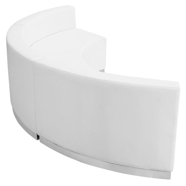 Flash Furniture HERCULES Alon Series Melrose White Leather Reception Configuration, 3 Pieces - ZB-803-740-SET-WH-GG