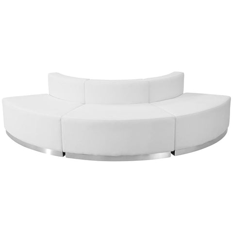 Flash Furniture HERCULES Alon Series Melrose White Leather Reception Configuration, 3 Pieces - ZB-803-800-SET-WH-GG