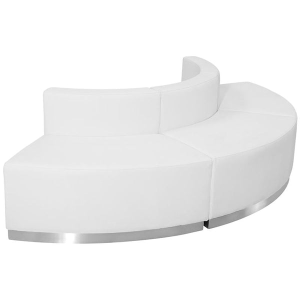 Flash Furniture HERCULES Alon Series Melrose White Leather Reception Configuration, 3 Pieces - ZB-803-800-SET-WH-GG