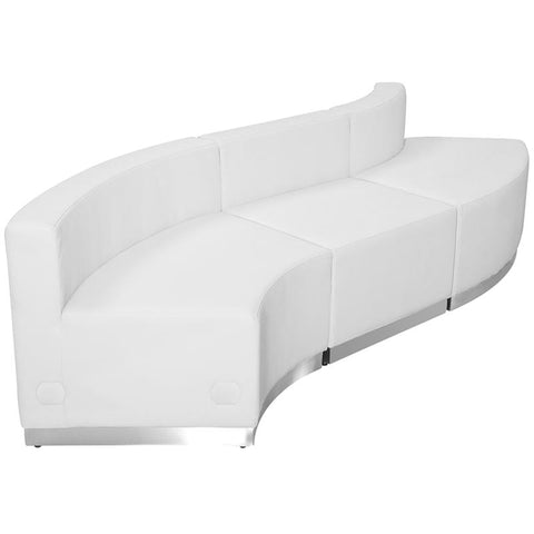 Flash Furniture HERCULES Alon Series Melrose White Leather Reception Configuration, 3 Pieces - ZB-803-830-SET-WH-GG