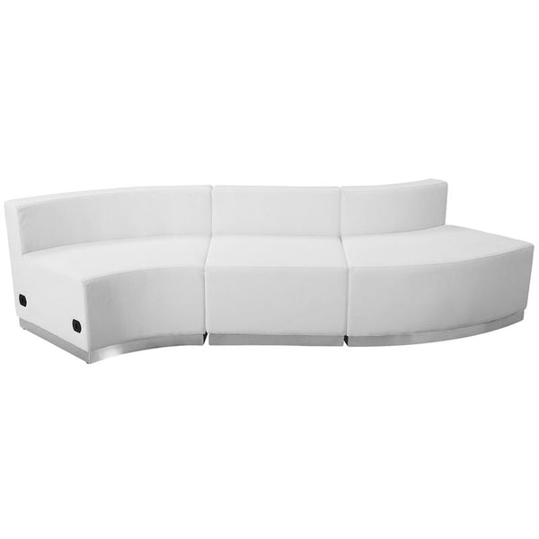 Flash Furniture HERCULES Alon Series Melrose White Leather Reception Configuration, 3 Pieces - ZB-803-830-SET-WH-GG