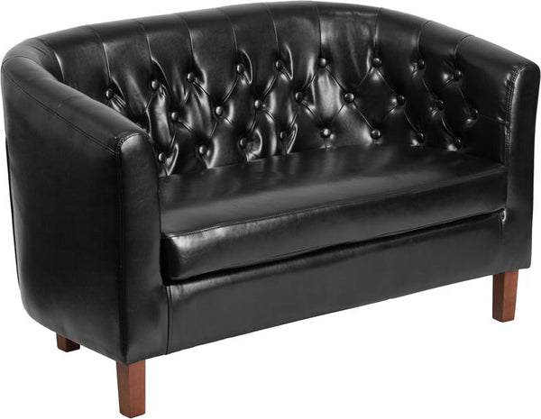 Flash Furniture HERCULES Colindale Series Black Leather Tufted Loveseat - QY-B16-2-HY-9030-8-BK-GG