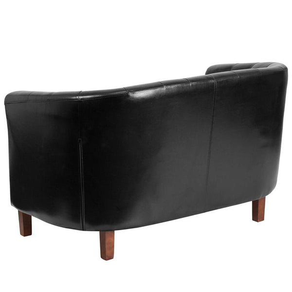 Flash Furniture HERCULES Colindale Series Black Leather Tufted Loveseat - QY-B16-2-HY-9030-8-BK-GG