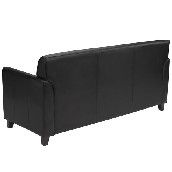 Flash Furniture HERCULES Diplomat Series Black Leather Sofa - BT-827-3-BK-GG