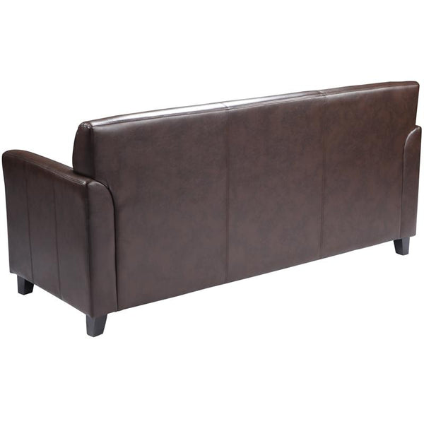 Flash Furniture HERCULES Diplomat Series Brown Leather Sofa - BT-827-3-BN-GG