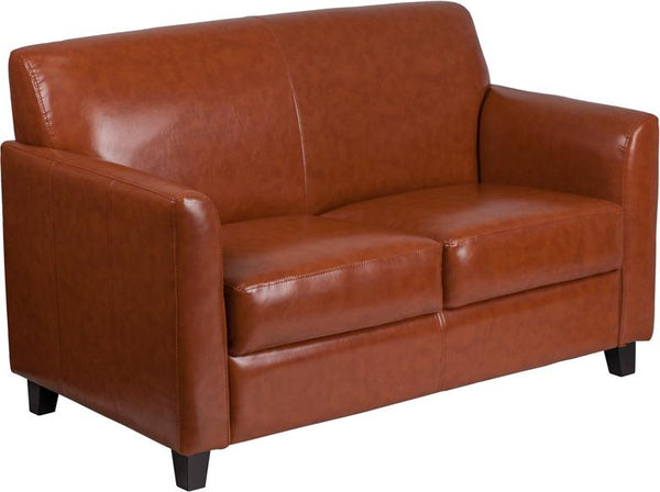 Flash Furniture HERCULES Diplomat Series Cognac Leather Loveseat - BT-827-2-CG-GG