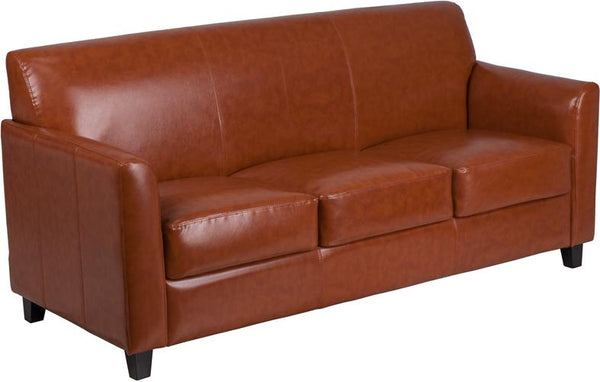 Flash Furniture HERCULES Diplomat Series Cognac Leather Sofa - BT-827-3-CG-GG