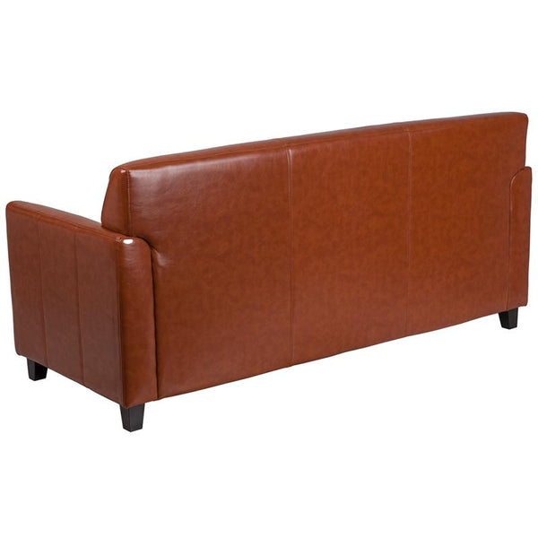 Flash Furniture HERCULES Diplomat Series Cognac Leather Sofa - BT-827-3-CG-GG