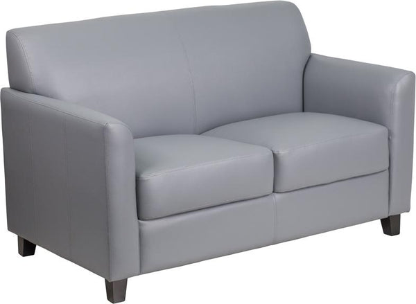 Flash Furniture HERCULES Diplomat Series Gray Leather Loveseat - BT-827-2-GY-GG