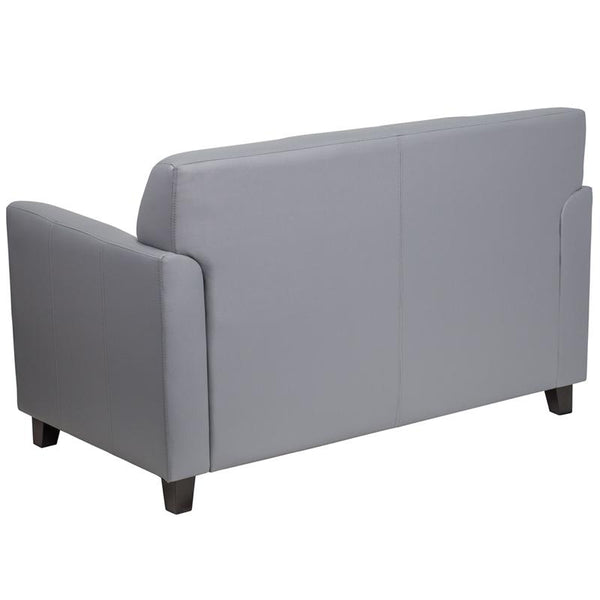 Flash Furniture HERCULES Diplomat Series Gray Leather Loveseat - BT-827-2-GY-GG