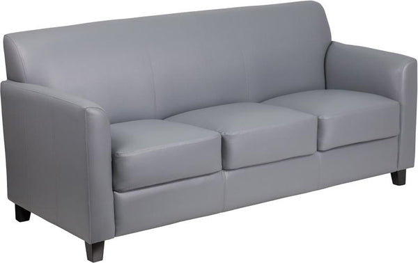 Flash Furniture HERCULES Diplomat Series Gray Leather Sofa - BT-827-3-GY-GG