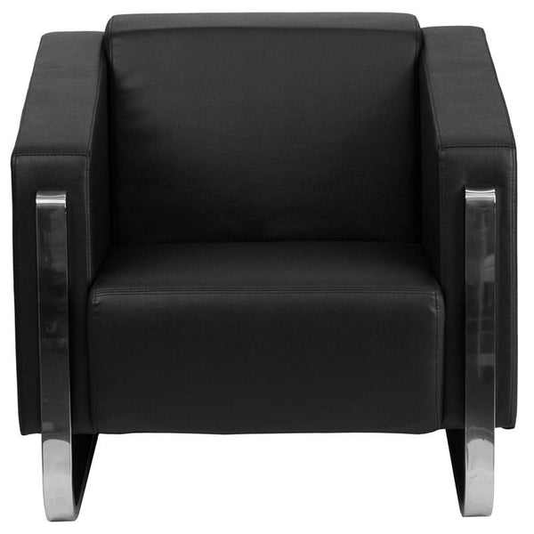 Flash Furniture HERCULES Gallant Series Contemporary Black Leather Chair with Stainless Steel Frame - ZB-8803-1-CHAIR-BK-GG