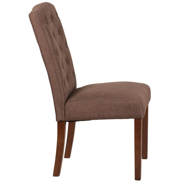 Flash Furniture HERCULES Grove Park Series Brown Fabric Tufted Parsons Chair - QY-A18-9325-BN-GG