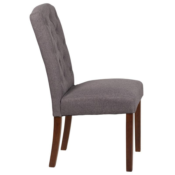 Flash Furniture HERCULES Grove Park Series Gray Fabric Tufted Parsons Chair - QY-A18-9325-GY-GG