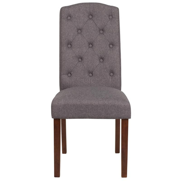 Flash Furniture HERCULES Grove Park Series Gray Fabric Tufted Parsons Chair - QY-A18-9325-GY-GG