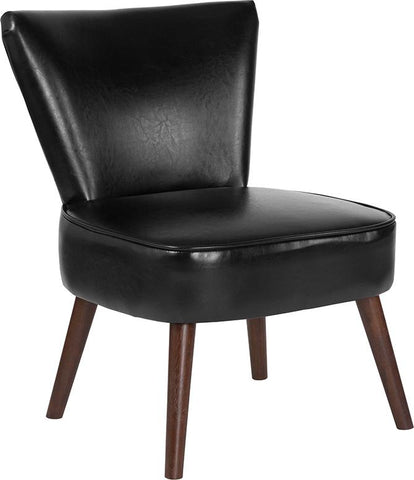 Flash Furniture HERCULES Holloway Series Black Leather Retro Chair - QY-A02-BK-GG