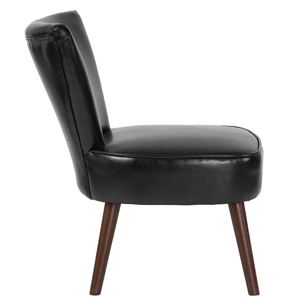 Flash Furniture HERCULES Holloway Series Black Leather Retro Chair - QY-A02-BK-GG