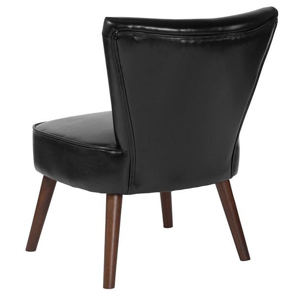 Flash Furniture HERCULES Holloway Series Black Leather Retro Chair - QY-A02-BK-GG