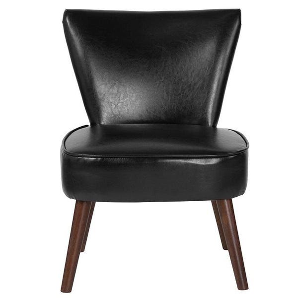 Flash Furniture HERCULES Holloway Series Black Leather Retro Chair - QY-A02-BK-GG