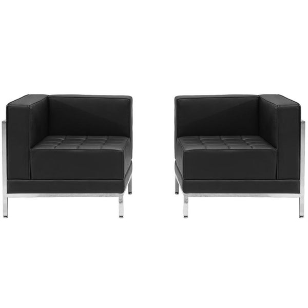 Flash Furniture HERCULES Imagination Series Black Leather 2 Piece Corner Chair Set - ZB-IMAG-SET10-GG