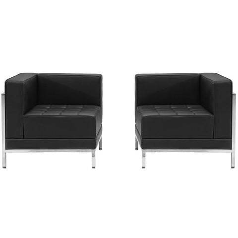Flash Furniture HERCULES Imagination Series Black Leather 2 Piece Corner Chair Set - ZB-IMAG-SET10-GG