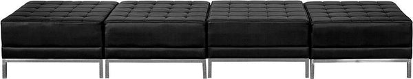 Flash Furniture HERCULES Imagination Series Black Leather Four Seat Bench - ZB-IMAG-OTTO-4-GG