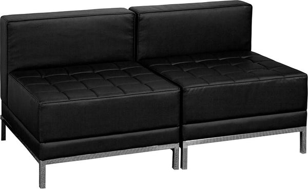 Flash Furniture HERCULES Imagination Series Black Leather Lounge Set, 2 Pieces - ZB-IMAG-MIDCH-2-GG