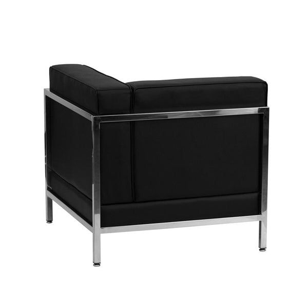 Flash Furniture HERCULES Imagination Series Contemporary Black Leather Right Corner Chair with Encasing Frame - ZB-IMAG-RIGHT-CORNER-GG
