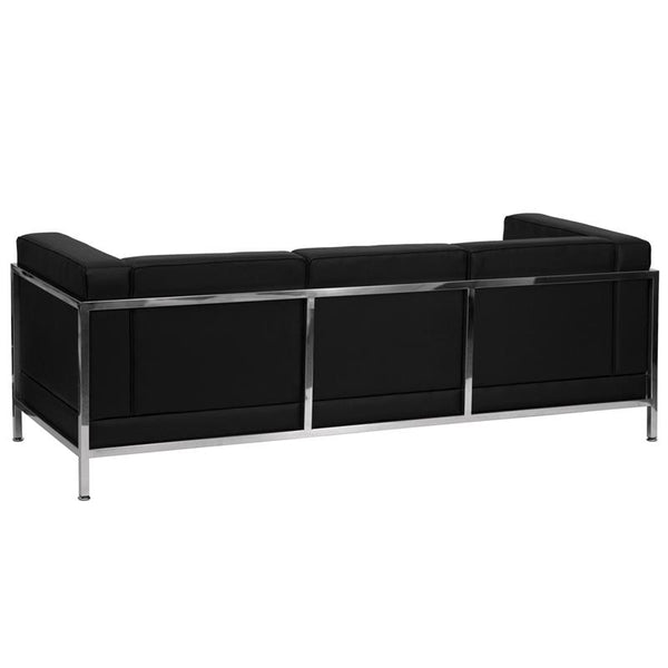 Flash Furniture HERCULES Imagination Series Contemporary Black Leather Sofa with Encasing Frame - ZB-IMAG-SOFA-GG