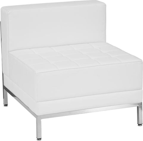 Flash Furniture HERCULES Imagination Series Contemporary Melrose White Leather Middle Chair - ZB-IMAG-MIDDLE-WH-GG