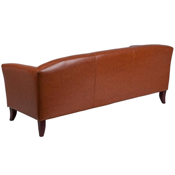 Flash Furniture HERCULES Imperial Series Cognac Leather Sofa - 111-3-CG-GG