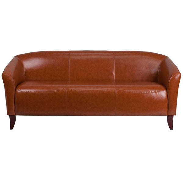 Flash Furniture HERCULES Imperial Series Cognac Leather Sofa - 111-3-CG-GG