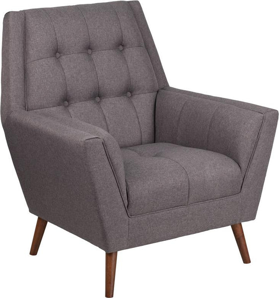 Flash Furniture HERCULES Kensington Series Contemporary Gray Fabric Tufted Arm Chair - QY-B62-GY-GG