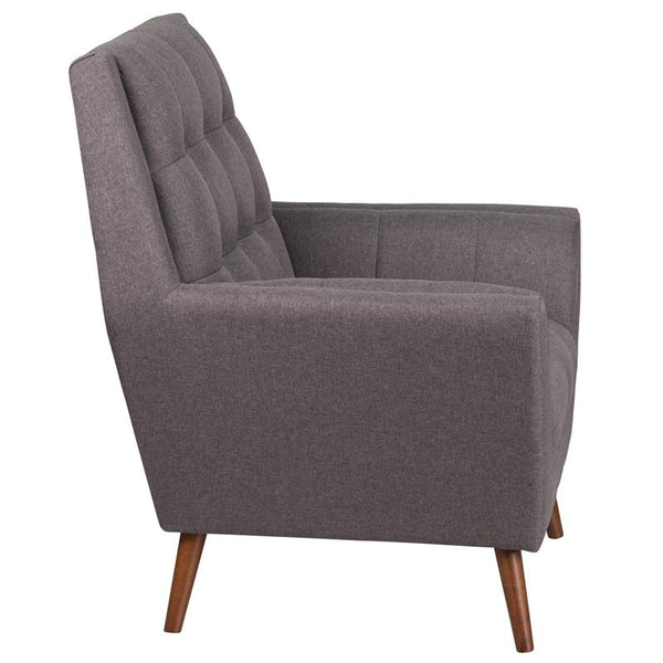 Flash Furniture HERCULES Kensington Series Contemporary Gray Fabric Tufted Arm Chair - QY-B62-GY-GG