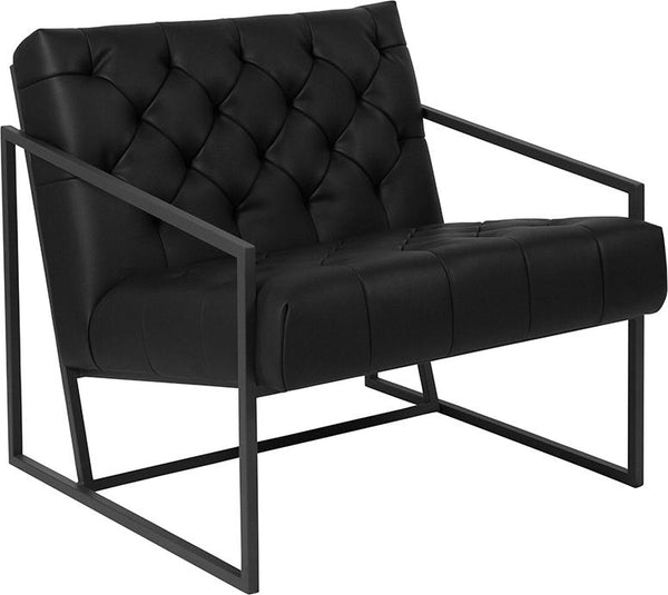 Flash Furniture HERCULES Madison Series Black Leather Tufted Lounge Chair - ZB-8522-BK-GG