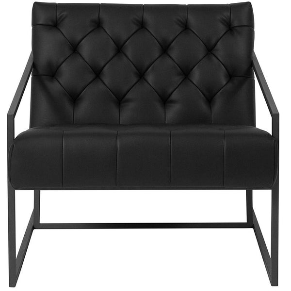 Flash Furniture HERCULES Madison Series Black Leather Tufted Lounge Chair - ZB-8522-BK-GG