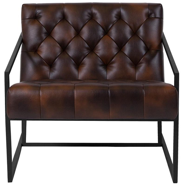 Flash Furniture HERCULES Madison Series Bomber Jacket Leather Tufted Lounge Chair - ZB-8522-BJ-GG