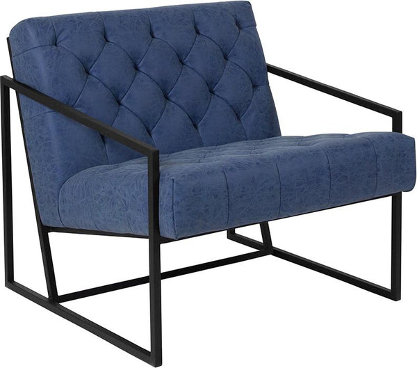 Flash Furniture HERCULES Madison Series Retro Blue Leather Tufted Lounge Chair - ZB-8522-BL-GG