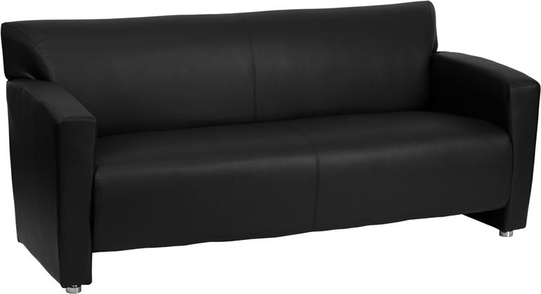 Flash Furniture HERCULES Majesty Series Black Leather Sofa - 222-3-BK-GG