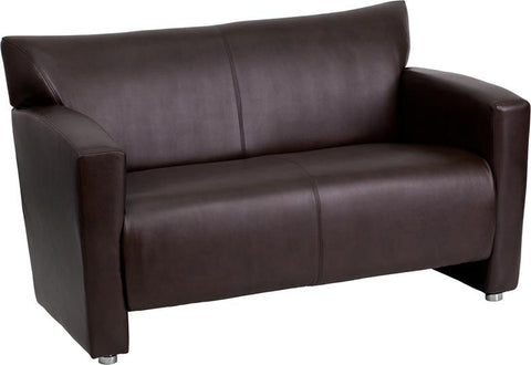 Flash Furniture HERCULES Majesty Series Brown Leather Loveseat - 222-2-BN-GG