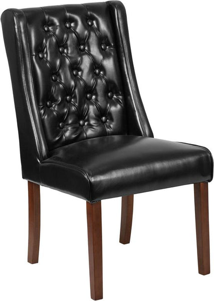 Flash Furniture HERCULES Preston Series Black Leather Tufted Parsons Chair - QY-A91-BK-GG